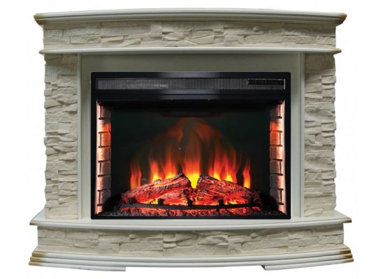 Каминокомплект Interflame Памир сланец бежевый с очагом Panoramic 28 LED FX