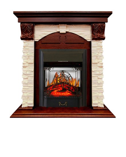 Каминокомплект Royal Flame Dublin с очагом Majestic FX M Brass орех каньон